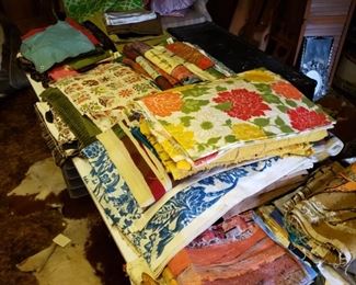 table of fabric, upstairs