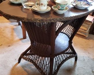 antique wicker table