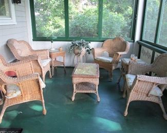 Wicker porch furniture