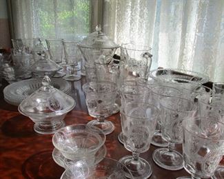 collection of Venus & Cupid antique glass