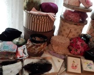 Vintage hats, purses, shoes