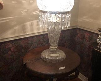 Cut Glass Lamp with Globe
