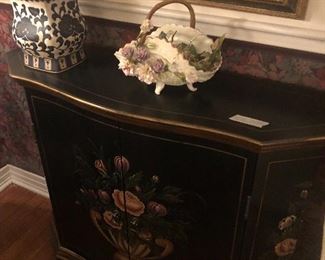 Hand Painted, black console.