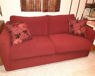 Rowe deep red sofa sleeper like new!