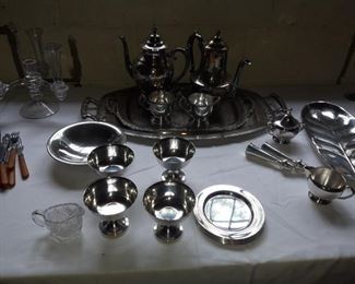 Silver plate tea set