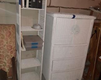 Wicker shelf, dresser