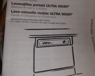 Kenmore portable dishwasher like new