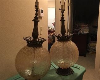 Pair of interesting mid century modern table lamps.