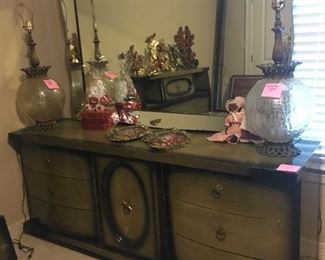 This MCM dresser matches the MCM bed and chest of drawers.