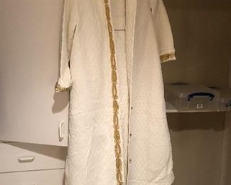Vintage Dorian white silk robe