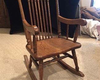Old oak children’s rocking chair