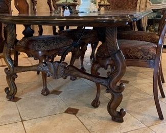 Maitland-Smith Tuscan Rustic Dining Table w/ 6 chairs	31x46x96in Long		 
