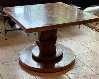 Rustic Hammered Copper Table	30x42x42in	HxWxD	 
