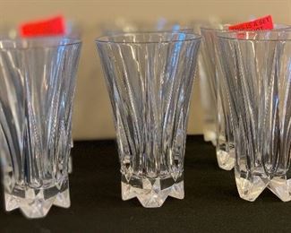 set of 9 Flair Rim crystal glasses	 		 
