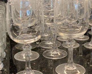 12pc Etched Wine Glasses	 		 

