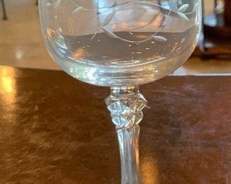 12pc Etched Wine Glasses	 		 
