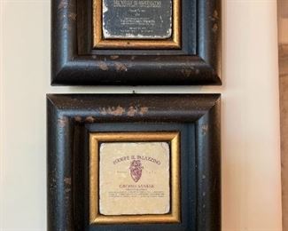 Wine Label stone wall art	 		 
