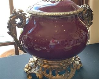 Dominic Porcelain/Bronze Lidded Vase	19in		 
