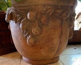 Massive Stone Planter w/ Real Plant	23x25in diameter		 
