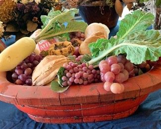 Faux Fruit Farmhouse Basket 	 		 
