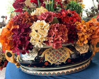 Ceramic Vase w/ Faux Flowers	 		 
