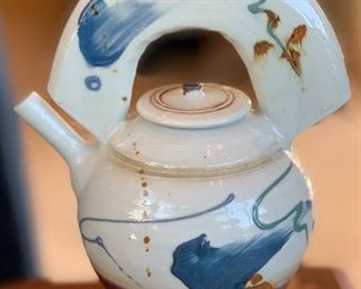 Stoneware Teapot Signed	 