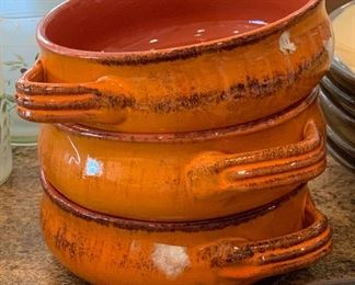 3pc De Silva Terracotta Soup Bowls	 		 
