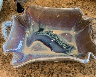Sm Glazed Stoneware Tray	 		 
