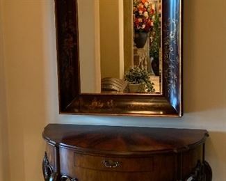 Lg Hand Painted Rooster Frame Mirror	54 x 36		 
Maitland-Smith Entryway Table Halfmoon	34 x 48 x 22	HxWxD	 