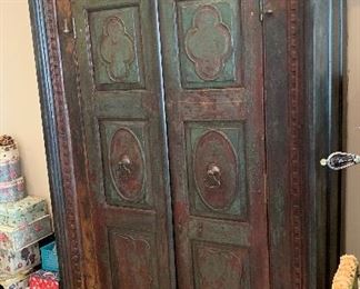 Huge Rustic Antique  Wardrobe/Cabinet 	90x60x34in	HxWxD