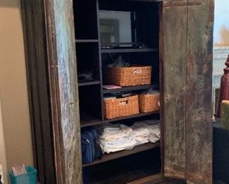 Huge Rustic Antique  Wardrobe/Cabinet 	90x60x34in	HxWxD