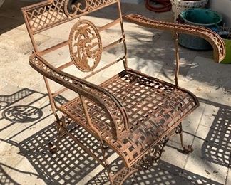 Vintage Folding Patio Set Wrought Iron woodard