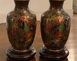 2 Chinese Cloisonne Vases