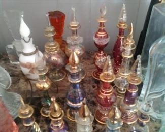 Egyptian blown glass perfume bottles