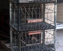 Vintage "Gillette" Metal Milk Crates, 11" X 13" X 17", Qty 6