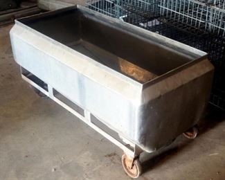 Stainless Steel Rolling Trough With Drain, 23" X 47" X 23"