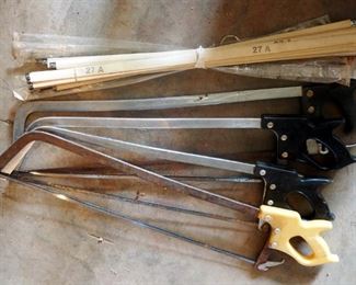 Havan And Hook-Eye 27" Hack Saws, Qty 4, With New Replacement Blades, Qty 20