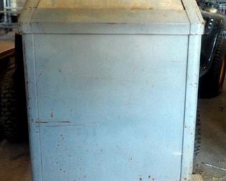 Vintage Metal Waste Receptacle, 36", And Metal Ash Can, 20"