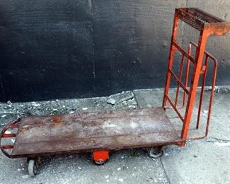 Heavy Duty Steel 4-Wheeled Push Cart, 40" x 18" x 60"