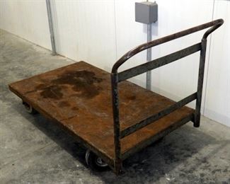 Metal Rolling Push Cart With Rubber Tires, 36" x 64" x 30"
