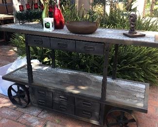 Restoration Hardware industrial
Rolling cart