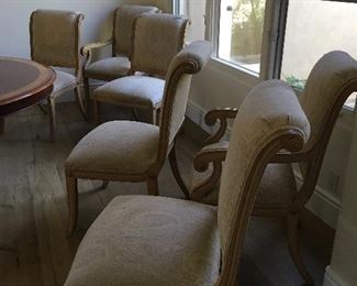 Kreiss Set of 6 dining chairs. Photo 2 of 3. Back 40” high. 24” wide. 27” deep. Seat height 19”. Arm height 27.5”