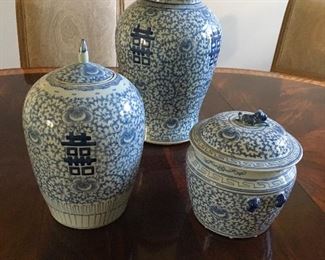 Set of three ginger jars from Wisteria $100.00