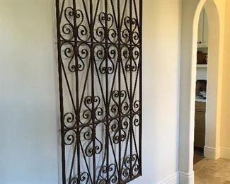 Antique gate from India. Rusted iron. 37” wide, 76” high, 1.25” thick. Very heavy. $250.00