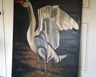 34.5” x 48” goose painting on canvas on wood stretchers from Wisteria $99.00