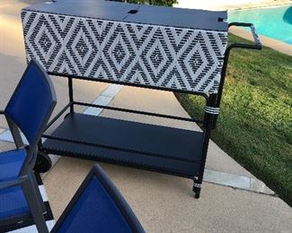 All weather woven beverage cart: $120.00 Removable insert for ice.