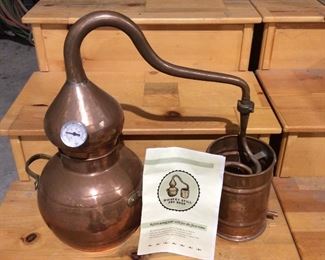 Miniature copper whiskey still, works and makes very good whiskey