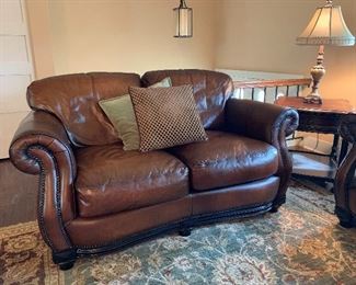 Leather Couch and Matching Love Seat by Robinson and Robinson