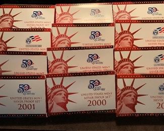 Silver Proof Sets (Silver Quarters, Dime, and Half Dollar)