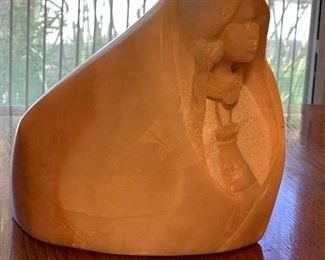 Oreland C Joe Native American Carved Stone Sculpture 8in	 
